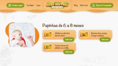 Site da empresa Bebê Bistrô Papinhas (Foto: Reprodução / Internet)