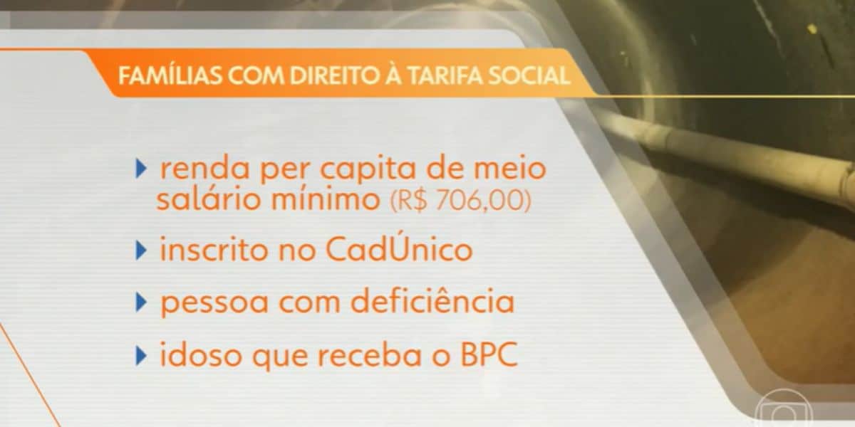 Esses são os requisitos para solicitar essa tarifa (Reprodução: Globo)