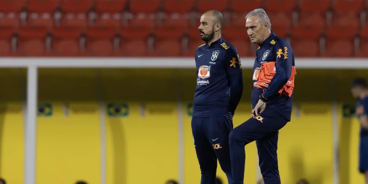 Tite e Bruno Baquete quando atuavam na Seleção Brasileira (Foto: Divulgação)