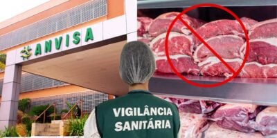 Anvisa e açougue interditado com carne podre - Foto Reprodução Internet