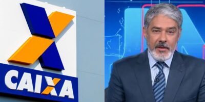 Caixa / William Bonner - Montagem TVFOCO