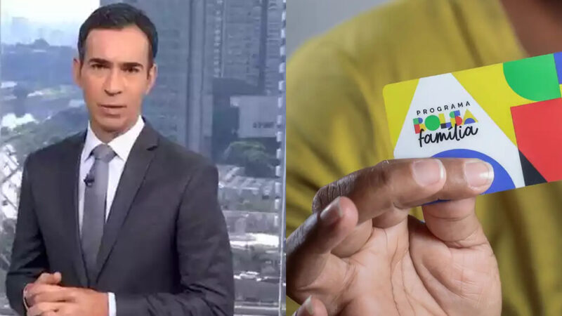 Cesar Trali en Jornal Hoje - Bolsa Família (Foto: Reproducción - Globo, Montaje - TV Foco)