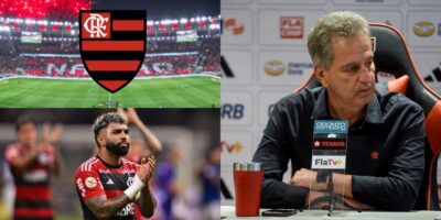 Rodolfo Landim fala sobre o futuro de Gabigol no Flamengo - Montagem Tv Foco