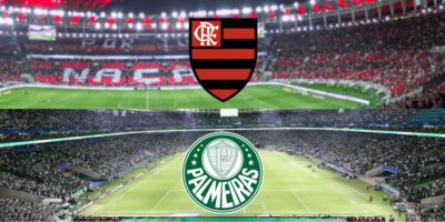 Palmeiras leva rasteira do Flamengo - Montagem Tv Foco