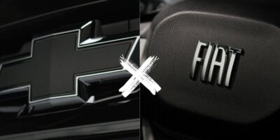 Logo da Chevrolet / Logo da Fiat - Montagem TVFOCO