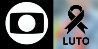 Logo da Globo, artista e imagem de luto (Fotos: Reproduções / Internet / Globo / Canva)