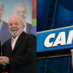 Lula e Tebet com fachada da Caixa - Foto Reprodução Internet