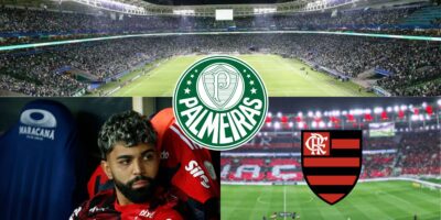 Gabigol, Flamengo e Palmeiras - Montagem Tv Foco