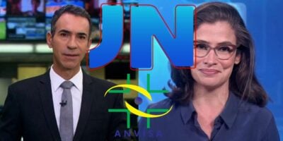 Renata Vasconcellos, César Tralli, Jornal Nacional e Anvisa (Reprodução - Internet)