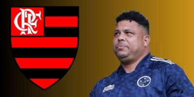 Ronaldo e escudo do Flamengo (Foto - Montagem TV Foco).