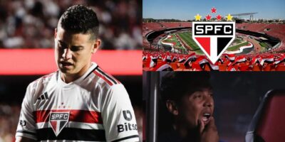 James Rodríguez está fora do São Paulo e bomba cai como terror no São Paulo - Montagem Tv Foco