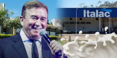 Amado Batista e fachada da Italac (Foto: Reprodução / Instagram / Canva / Montagem TV Foco)