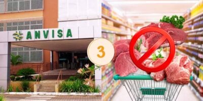 Fachada da Anvisa e carnes em mercados (Foto: Reprodução / Canva)