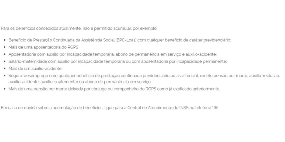 Esses benefícios não acumulam (Reprodução: Internet)