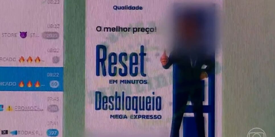 A quadrilha oferece um bloqueio imediato do empréstimo consignado (Reprodução: Globo)