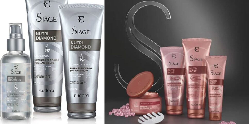 Siàge Nutri Diamond e Siàge Nutri Rosé da Eudora saíram de linha (Reprodução: Montagem TV Foco)