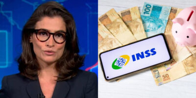 No Jornal Nacional, Renata Vasconcellos expôs notícia do INSS (Foto: Divulgação)