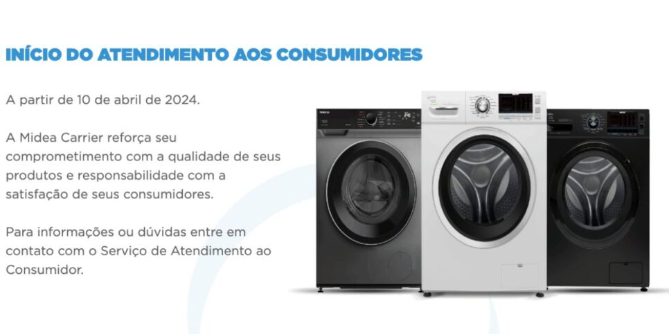 Comunicado sobre o recolhimento (Reprodução/Midea)