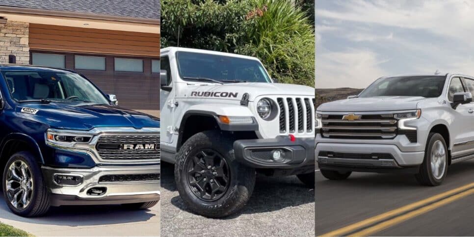 RAM 1500, Jeep Gladiator e Chevrolet Silverado(Reprodução/Motor1)