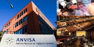 A interdição da Anvisa contra açougue, padaria e restaurante de shopping (Foto: Reprodução/ Montagem - TV Foco)