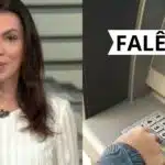 Ana Paula Araújo no Bom Dia Brasil, pessoa em caixa eletrônico e falência (Fotos: Reproduções / Globo / Canva) 