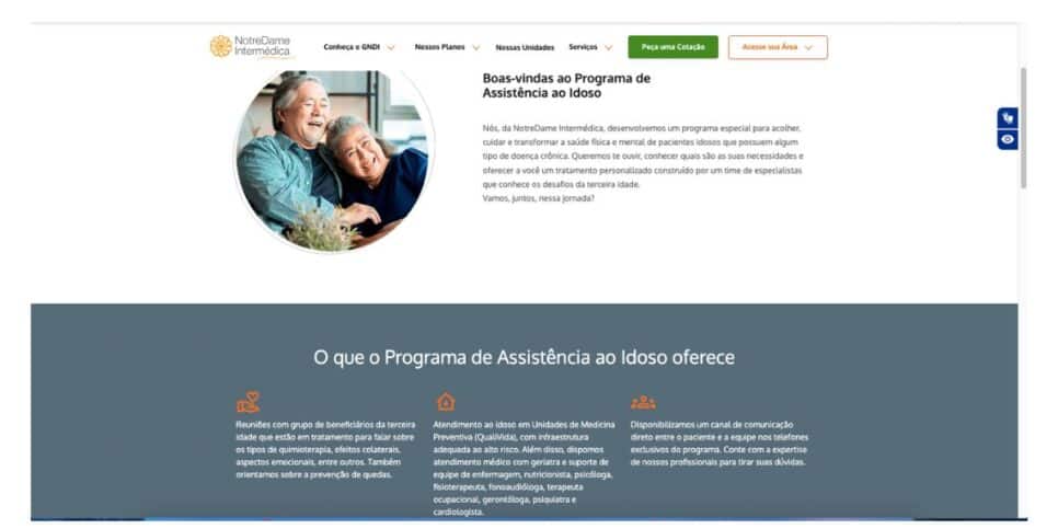 Benefícios do programa da Notredame Intermédica (Foto: Reprodução / Site oficial) 