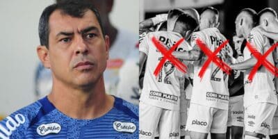 Carille e jogadores do Santos - Foto Reprodução Santos FC & Internet