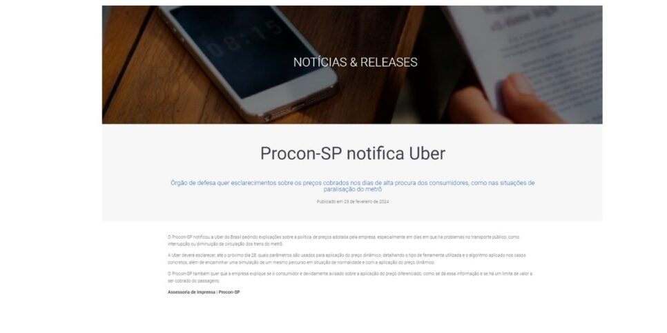 Comunicado Procon-SP (Foto: Reprodução / Site oficial)