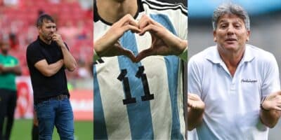 Coudet no Inter, Renato Gaúcho no Grêmio e Dí Maria na seleção Argentina (Reprodução - Internet)