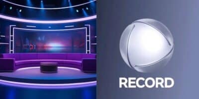 Estudio de TV vazio / Logo da Record - Montagem: TVFOCO