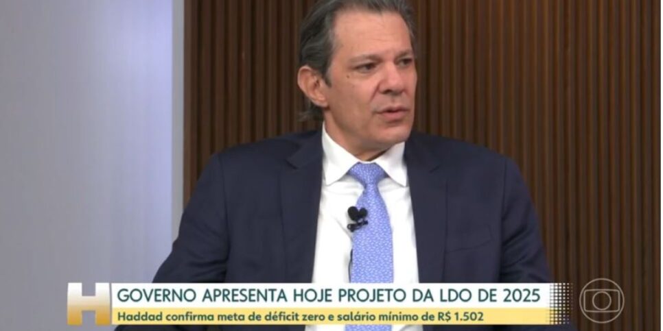 Fernando Haddad confirma meta para novo salário mínimo em 2025 (Foto Reprodução/Globo)