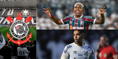 Corinthians,, Nonato, John Kennedy e Fluminense - Montagem Tv Foco