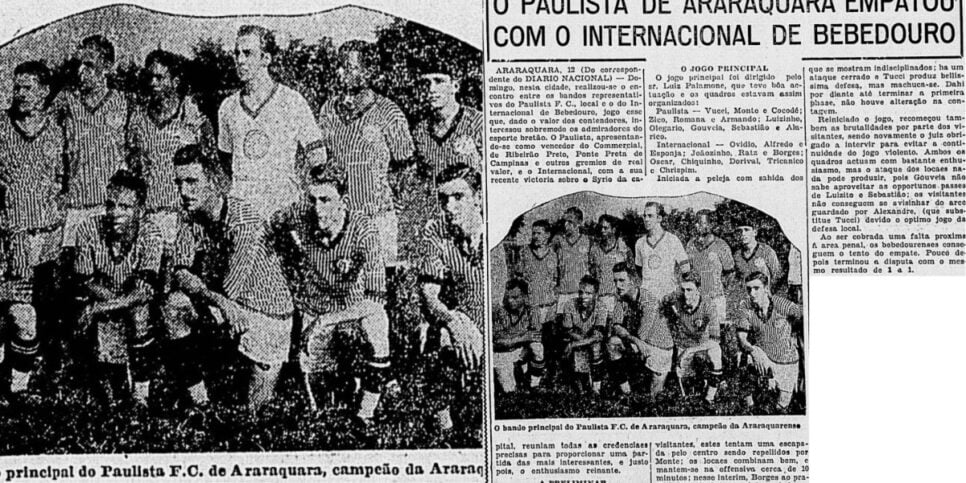 Foto Rara, de 1932: Paulista Futebol Clube – Araraquara (SP) (FONTE: Correio Paulistano)