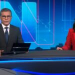 Hélter Duarte e Ana Paula Araújo na bancada do Jornal Nacional - Foto: Globo