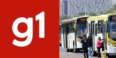 Logo G1 / Imagem de ônibus - Montagem: TVFOCO