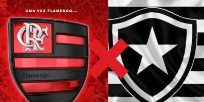 Logo do Flamengo / Logo do Botafogo - Montagem TVFOCO