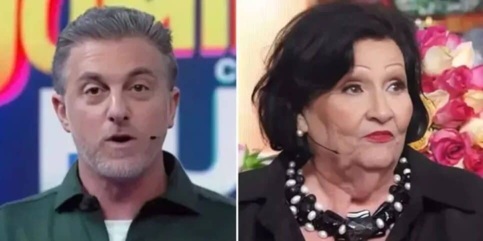 Luciano Huck e Dona Déa no Domingão (Foto: Reprodução / Globo)