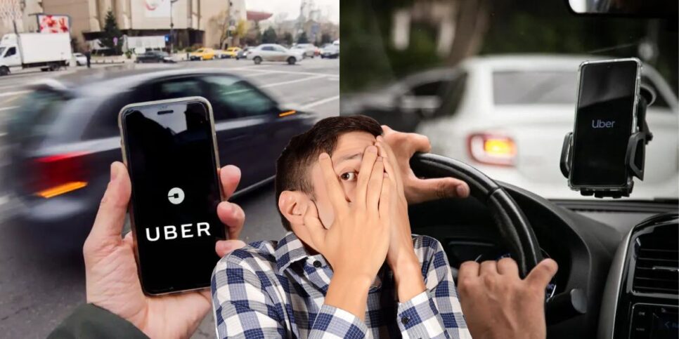 Motoristas do Uber e pessoa assustada - Foto Reprodução Internet