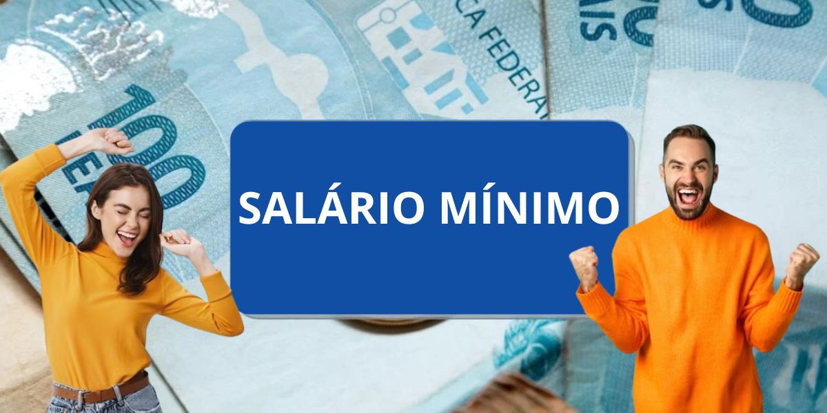 Notas de cem reais, salário mínimo e pessoas comemorando (Fotos: Reproduções / Internet / Freepik)