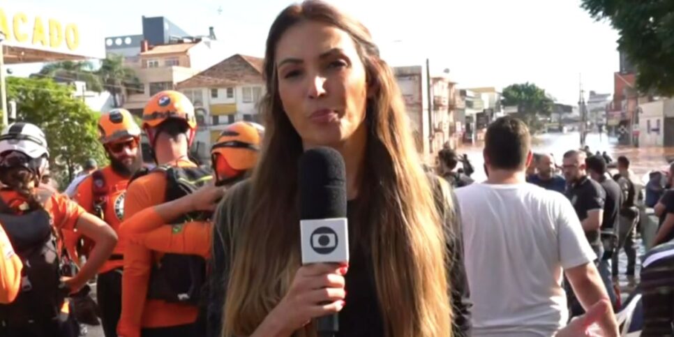 Patrícia Poeta fora dos estúdios do Encontro (Foto: Reprodução / Globo)