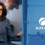 Renata Vasconcellos no Jornal Nacional e Anca (Fotos: Reproduções / Globo / Internet) 