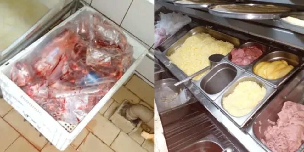 Restaurante foi fechado por armazenar comida imprópria para o consumo (Foto: Vigilância Sanitária ) 