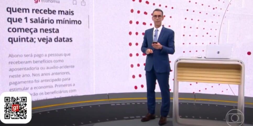 Tralli fala sobre o início do pagamento do 13° do INSS aos aposentados que recebem acima de 1 salário mínimo (Foto: Reprodução/ GloboPlay)