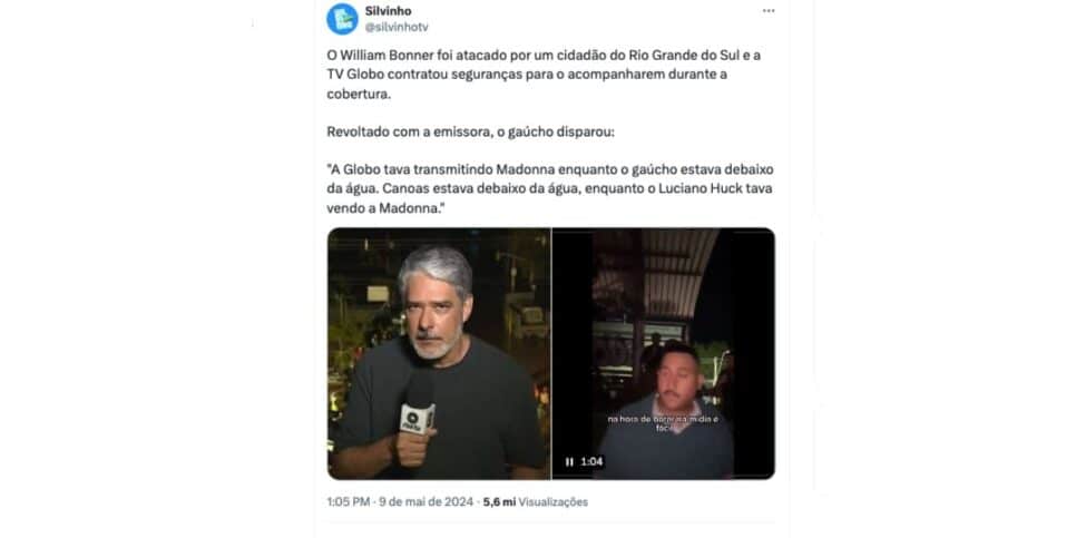 Vídeo de homem atacando William Bonner (Foto: Reprodução / X)