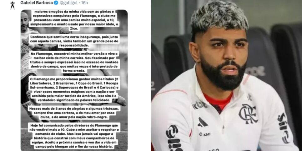 Gabigol faz anúncio sobre camisa 10 - (Foto: Reprodução / Internet)