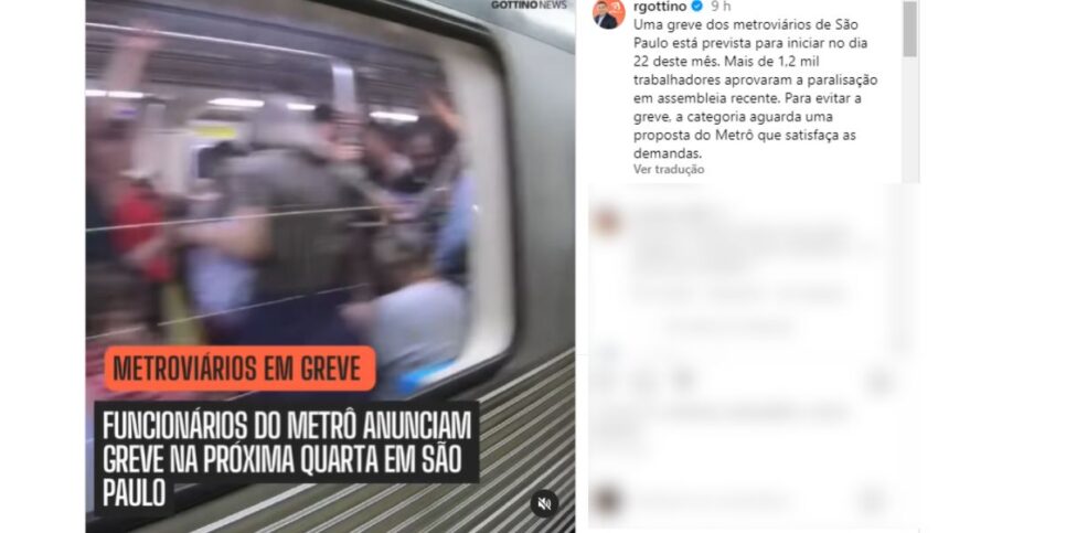 A confirmação de Reinaldo Gottino (Reprodução: Instagram)