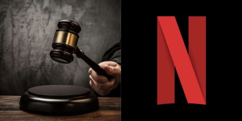 Logo da Netflix e juiz batendo o martelo - foto: TV Foco