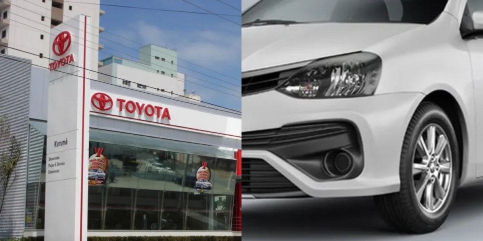 Prédio da Toyota e carro - montagem: TV Foco