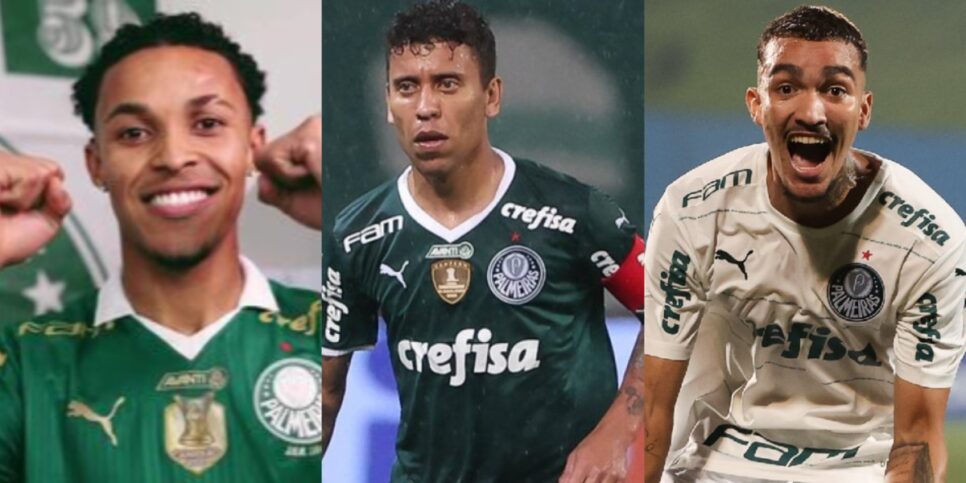 Lázaro, Marcos Rocha e Ruan Ribeiro, do Palmeiras - Foto: Montagem
