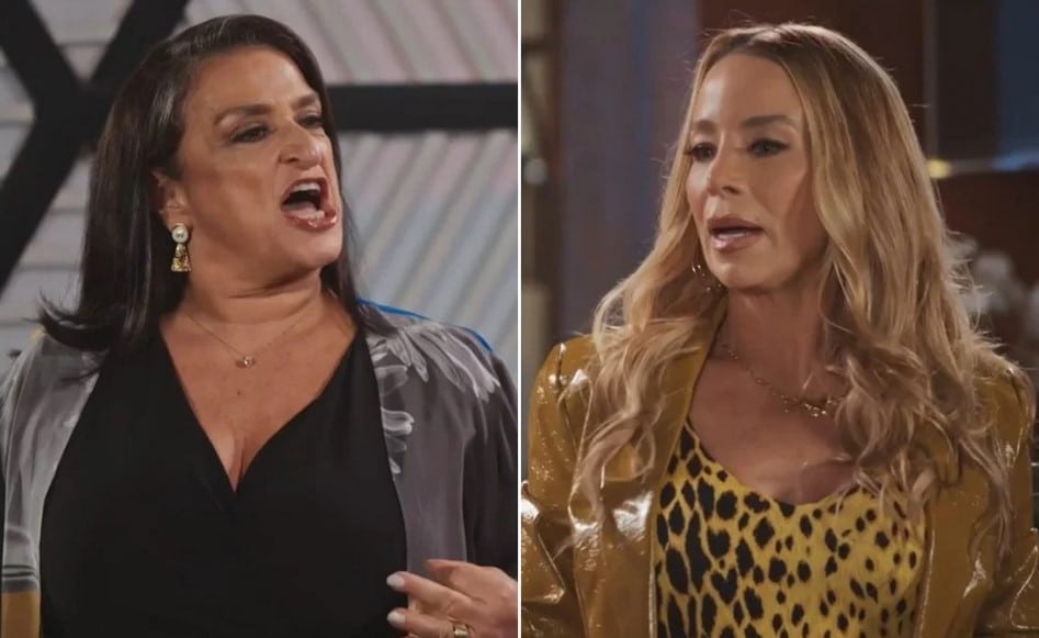 Leda (Grace Gianoukas) e Lizandra (Danielle Winits) em cena de Família É Tudo (Foto: Reprodução / Globo)
